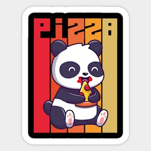 Cute Panda eating pizza Sticker